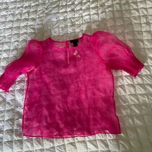 House of Harlow 1960 Pink Organza sheer blouse